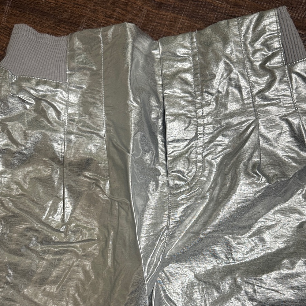 Free People Movement Mesmerize Me Shine Pants Silver - Picture 3 of 8